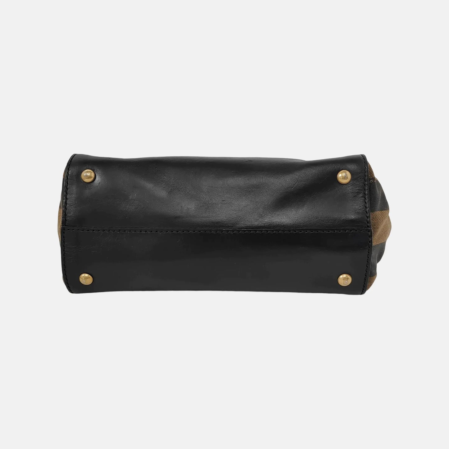 FENDI Silvana Black Leather Single Shoulder Bag Crossbody Bag Handbag Golden Silver Hardware Removable shoulder strap-(SKU)-946084214