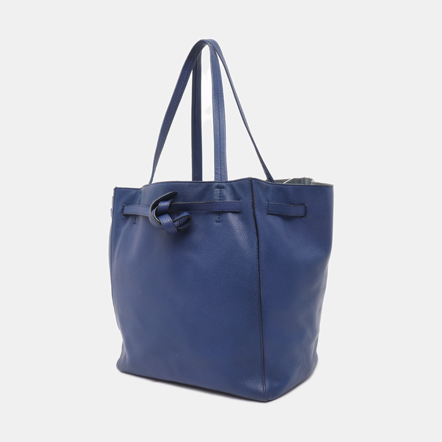 CELINE CABAS PHANTOM Small size Blue cowhide single shoulder bag Golden hardware-(SKU)-939043685