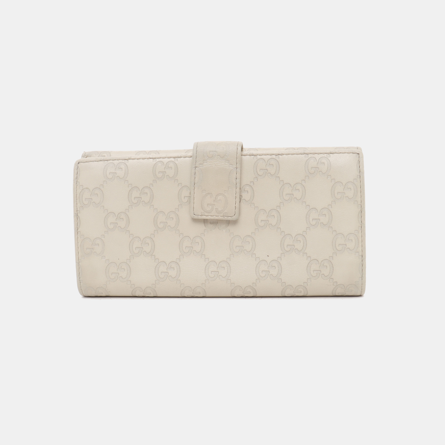 GUCCI Signature白色牛皮老花,压纹钱包-(SKU)-939007138