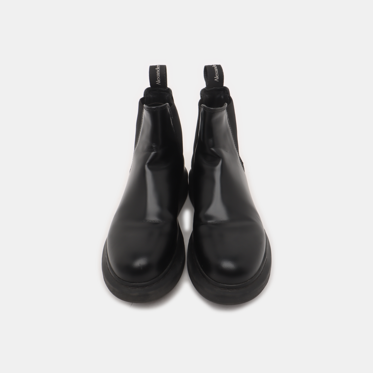 Alexander McQUEEN 35code Autumn and Winter Black Leather Women's Ankle Boots-(SKU)-14048570