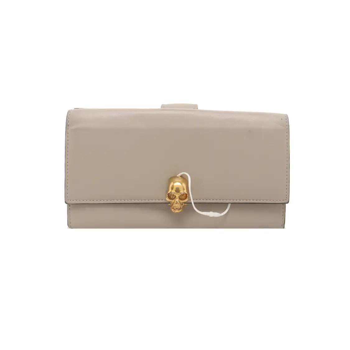 Alexander McQUEEN Gray Sheepskin Wallet Golden hardware-(SKU)-936688253