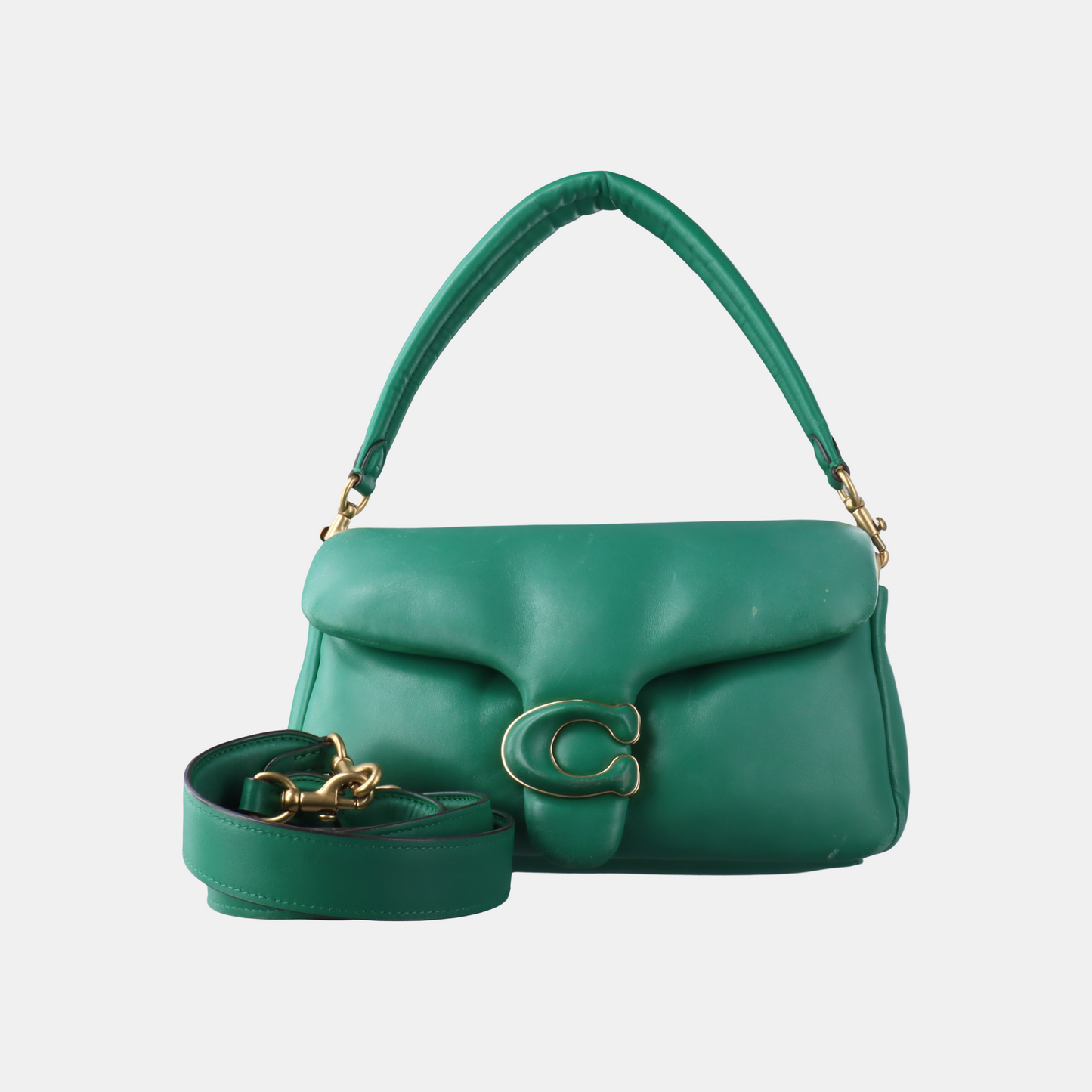 COACH PILLOW TABBY 26 Green Cowhide Crossbody Handbag Single Shoulder Bag Golden hardware shoulder straps-(SKU)-13671839