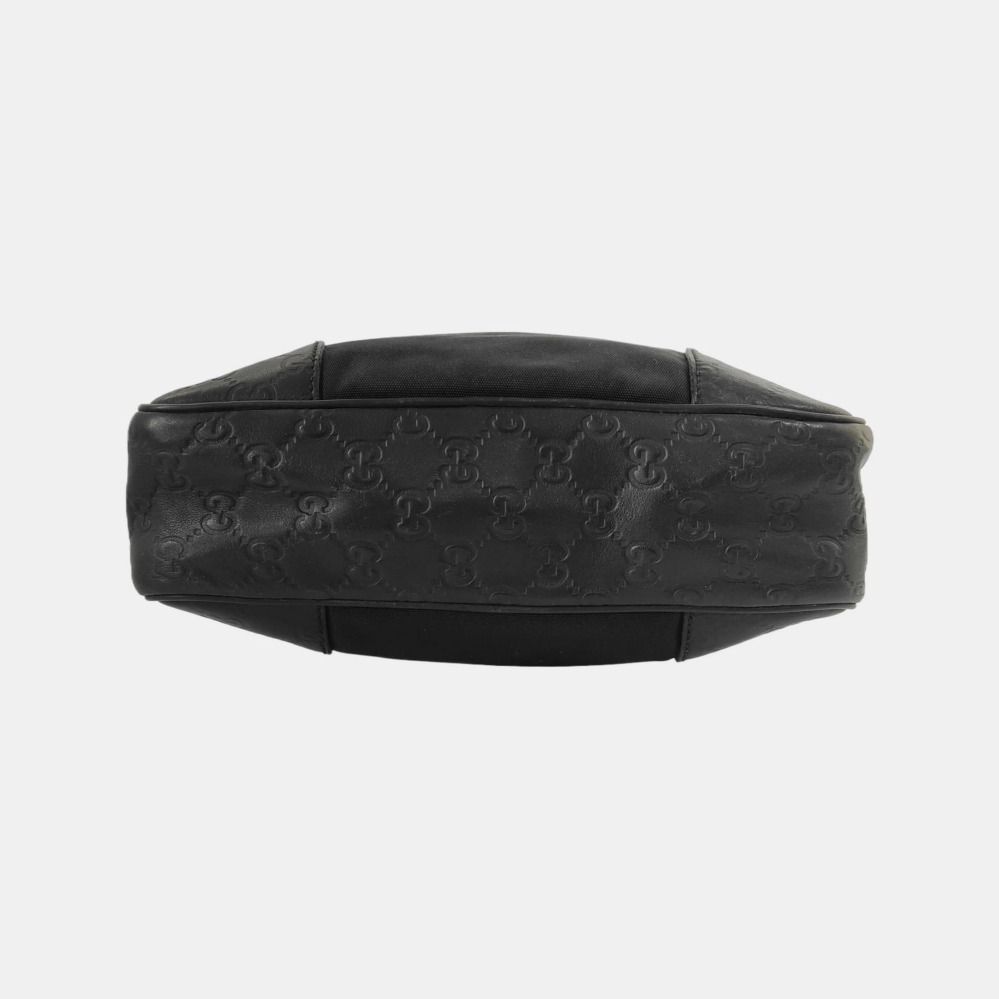 GUCCI Messenger Black Fabric Embossed Shoulder Bag Crossbody Bag Silver Hardware-(SKU)-945046020