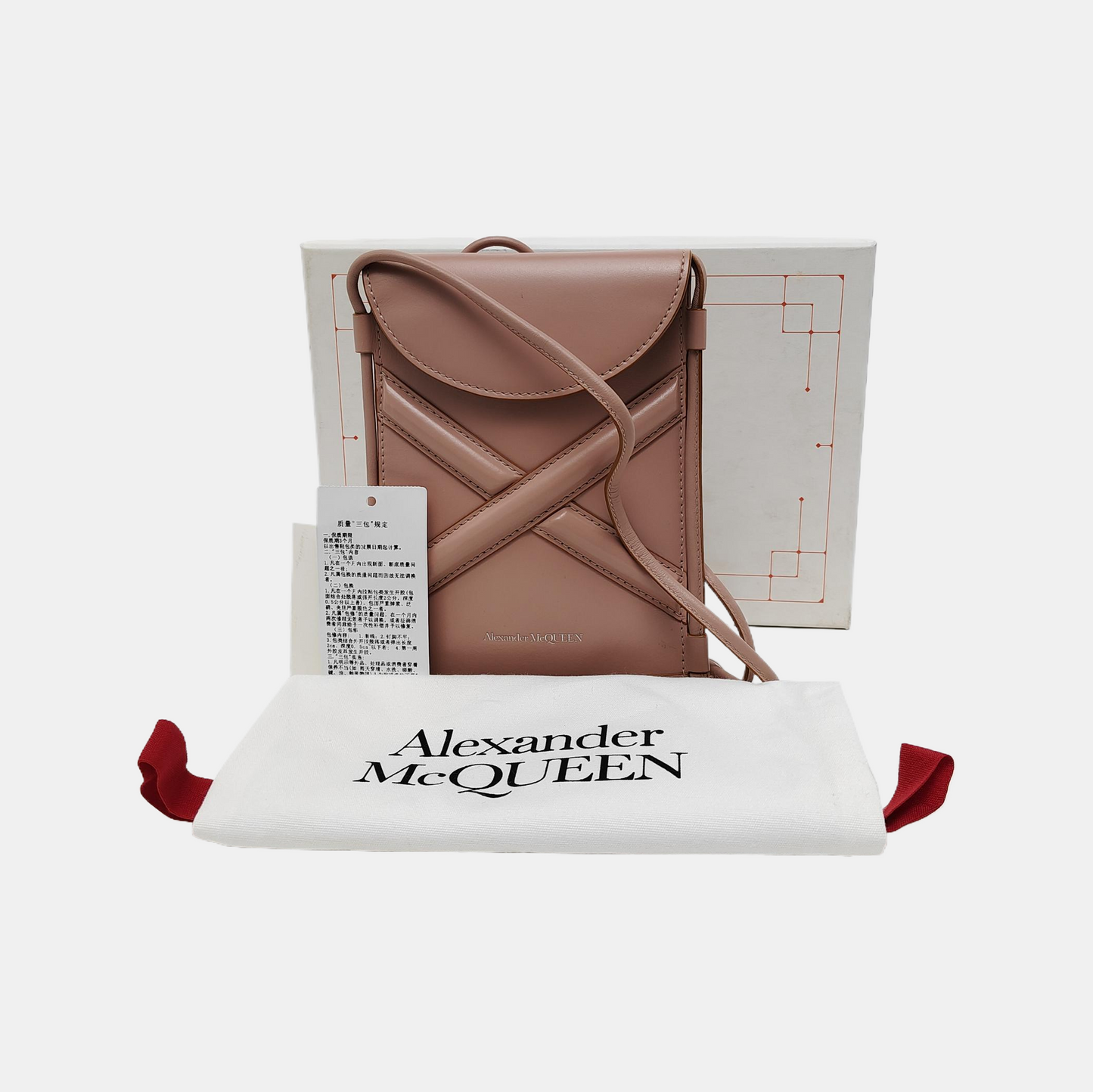 Alexander McQUEEN Curve Micro mini Pink Cowhide Quilted Crossbody Single Shoulder Bag Silver Hardware-(SKU)-941495170