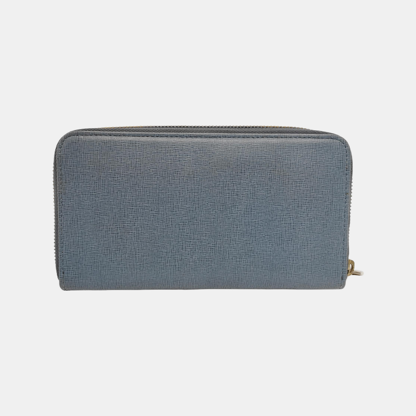 FURLA Blue Leather Embossed Wallet Golden hardware-(SKU)-940647077