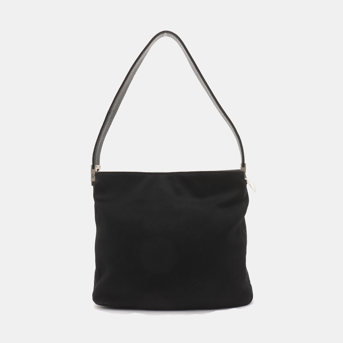 FENDI Black Fabric Single Shoulder Bag Handbag Silver Hardware-(SKU)-930666473