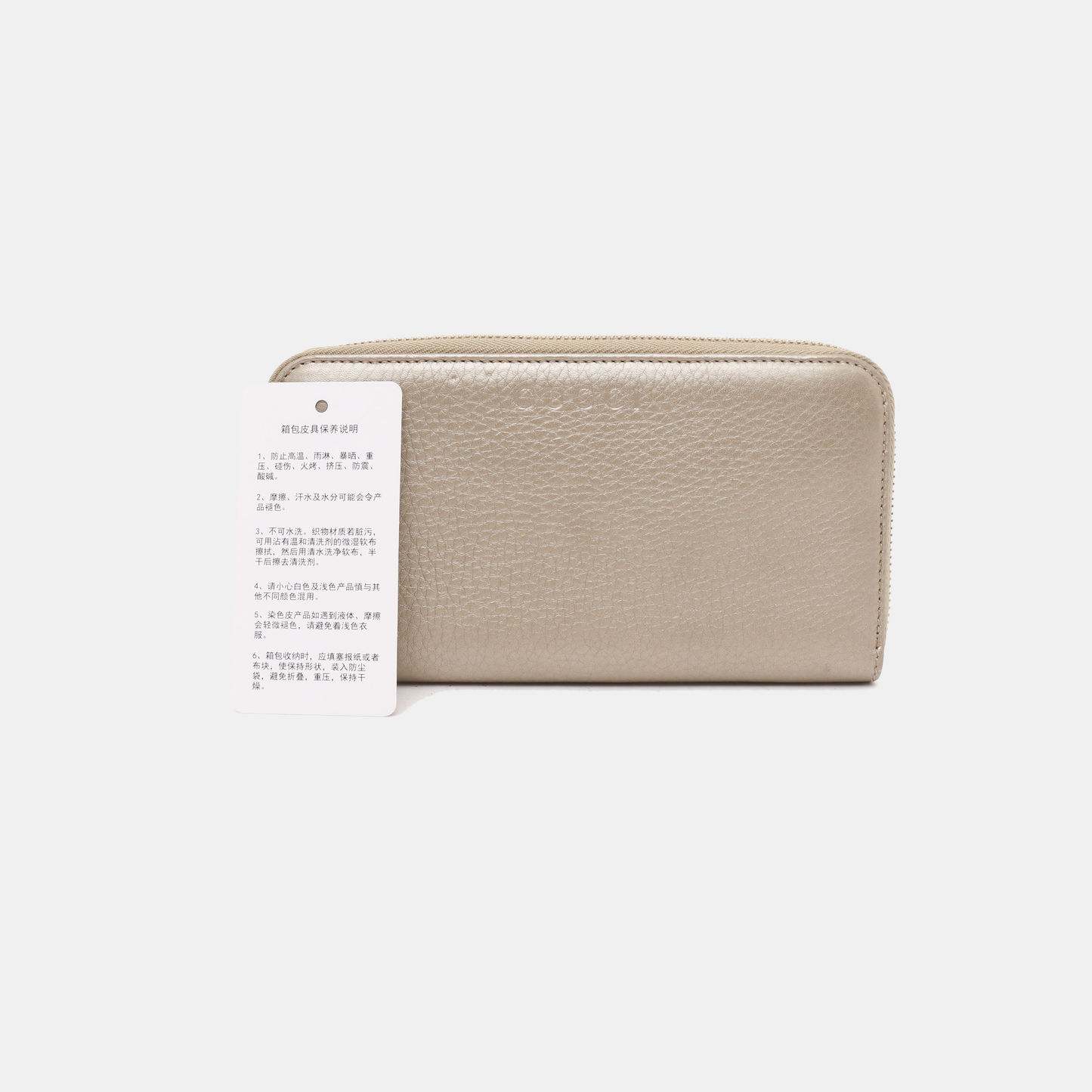 GUCCI Champagne-Colored Cowhide Embossed Wallet Golden hardware-(SKU)-939007917