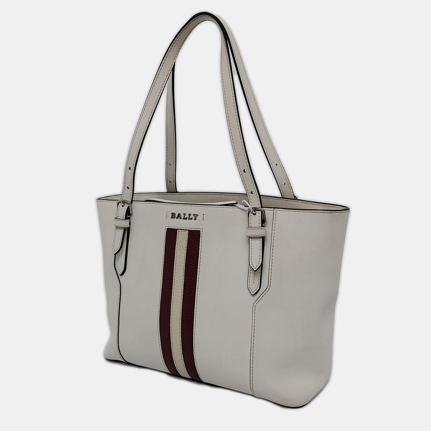 BALLY Tote bag White Cowhide Single Shoulder Bag Tote Silver Hardware shoulder straps-(SKU)-939934719