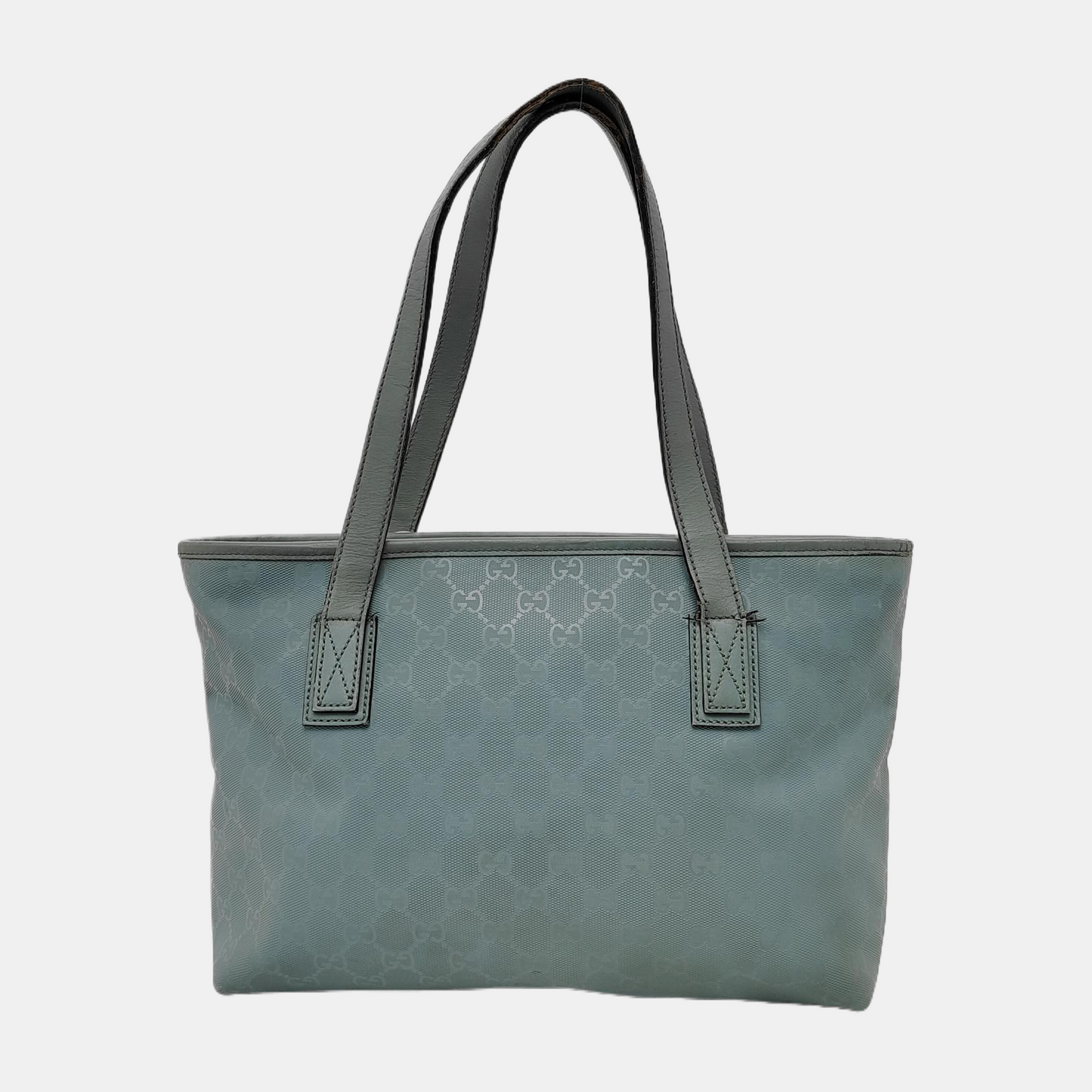 GUCCI GG Imprime Blue Coated Canvas Monogram Single Shoulder Bag Silver Hardware-(SKU)-941683823