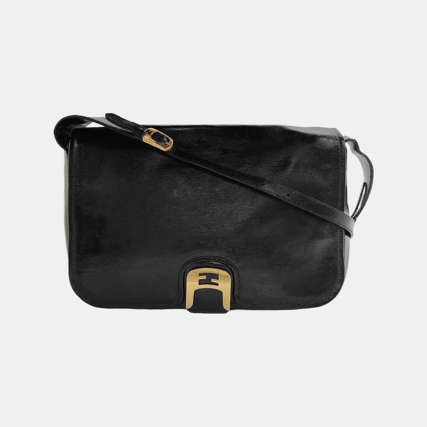FENDI Black Cowhide Single Shoulder Bag Tote Bag Golden hardware Removable shoulder strap-(SKU)-942811909
