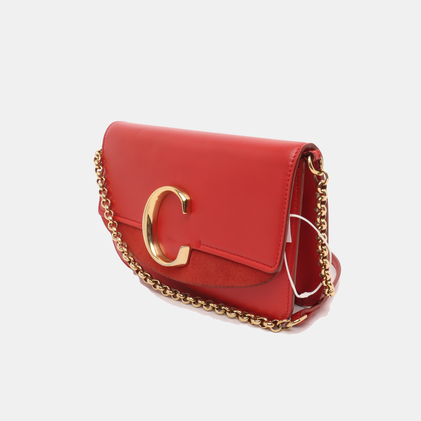 Chloé Chloé C Red Cowhide Crossbody Single Shoulder Bag Golden hardware-(SKU)-13865688