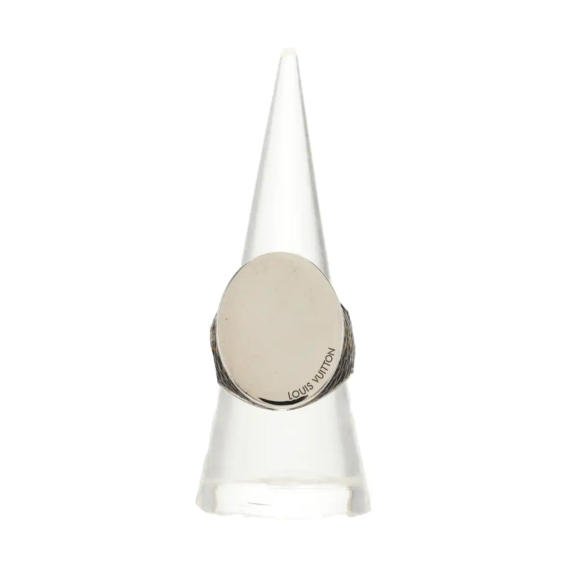 LOUIS VUITTON Hong Kong Size20code Silver Alloy Coated Canvas Ring-(SKU)-935116716
