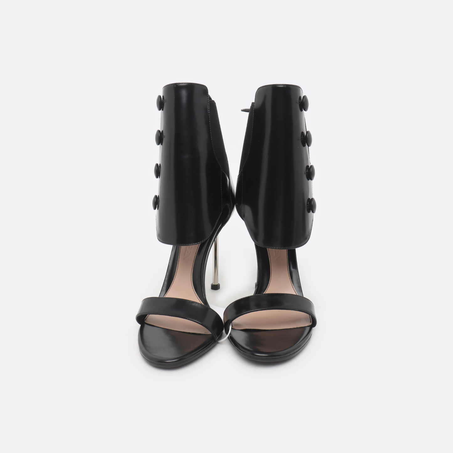 Alexander McQUEEN 39code Summer black leather mid-heel sandals for women-(SKU)-14467798
