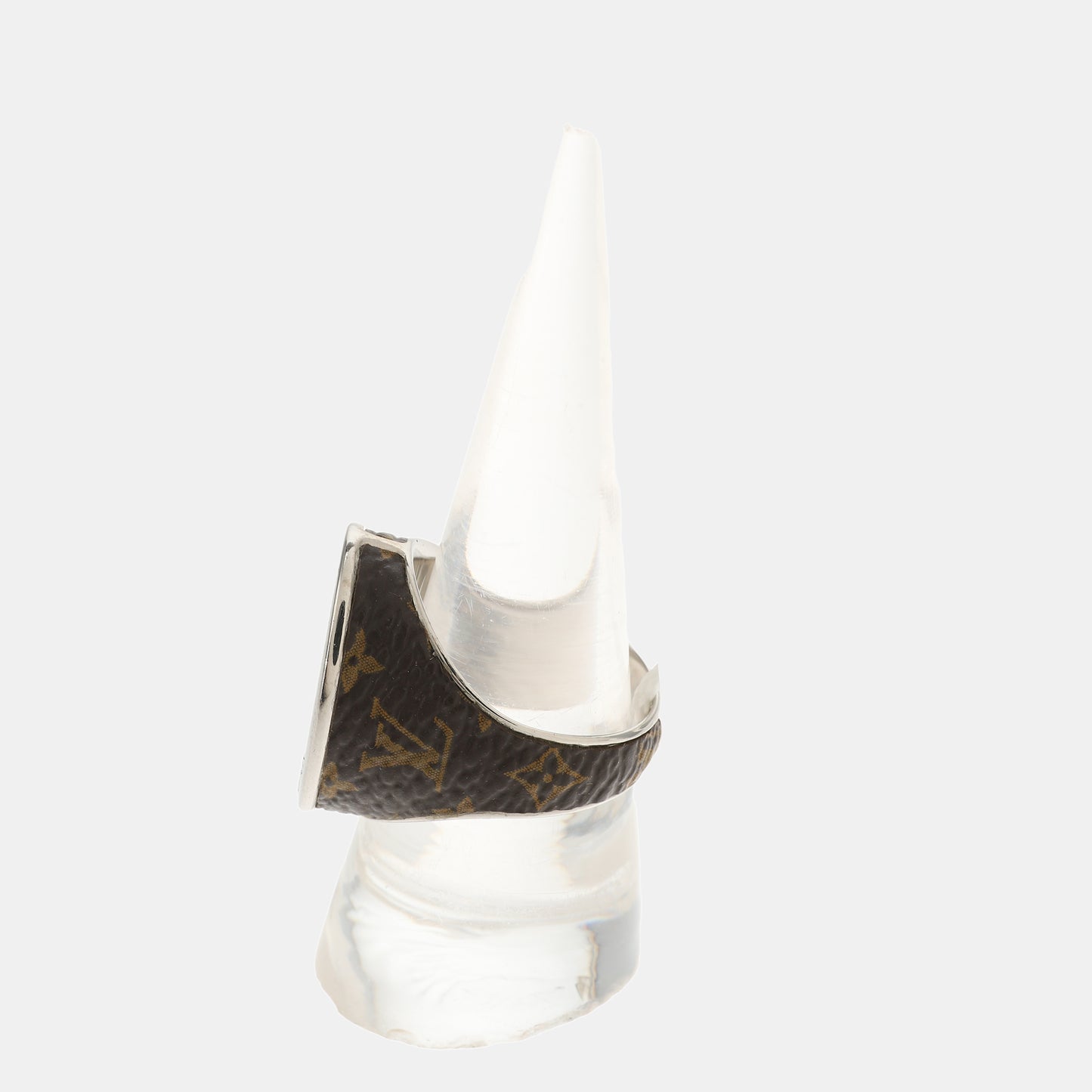 LOUIS VUITTON Hong Kong Size20code Silver Alloy Coated Canvas Ring-(SKU)-935116716