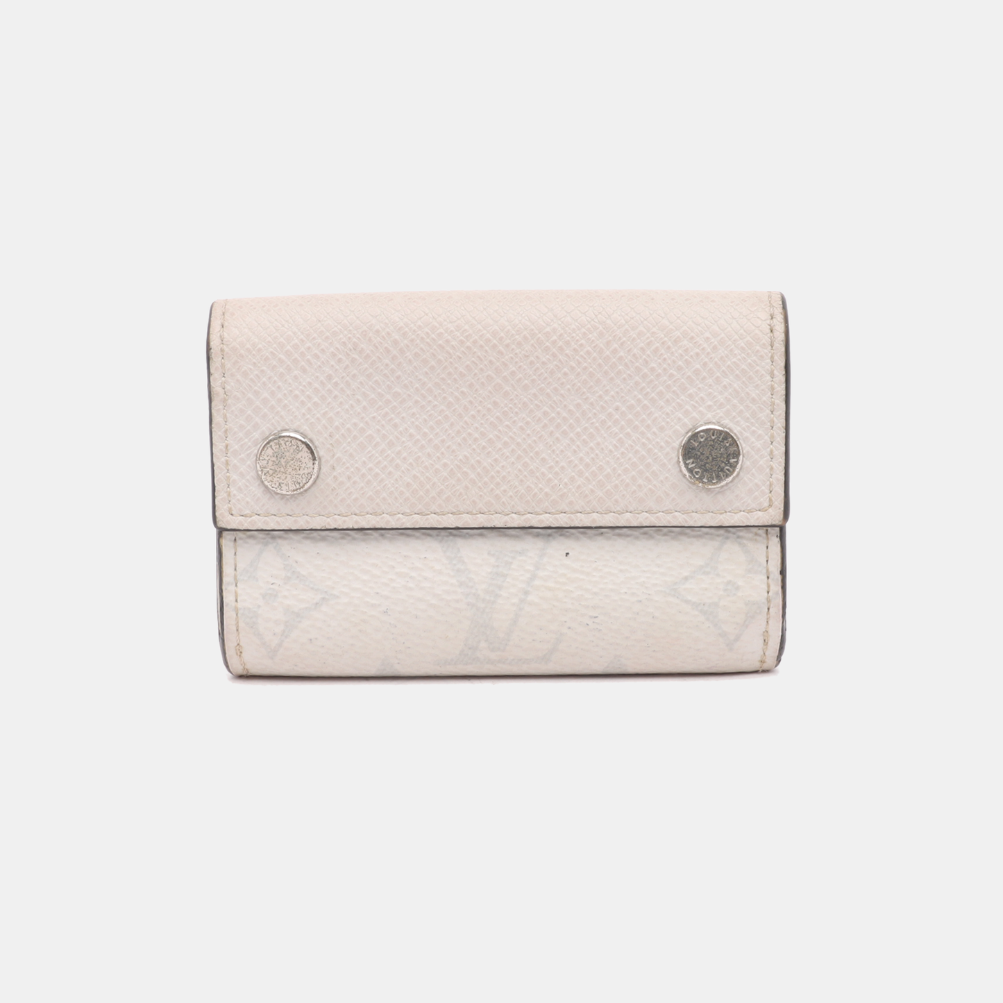 LOUIS VUITTON DISCOVERY Grey Coated Canvas Old Money Wallet Silver Hardware-(SKU)-13382678