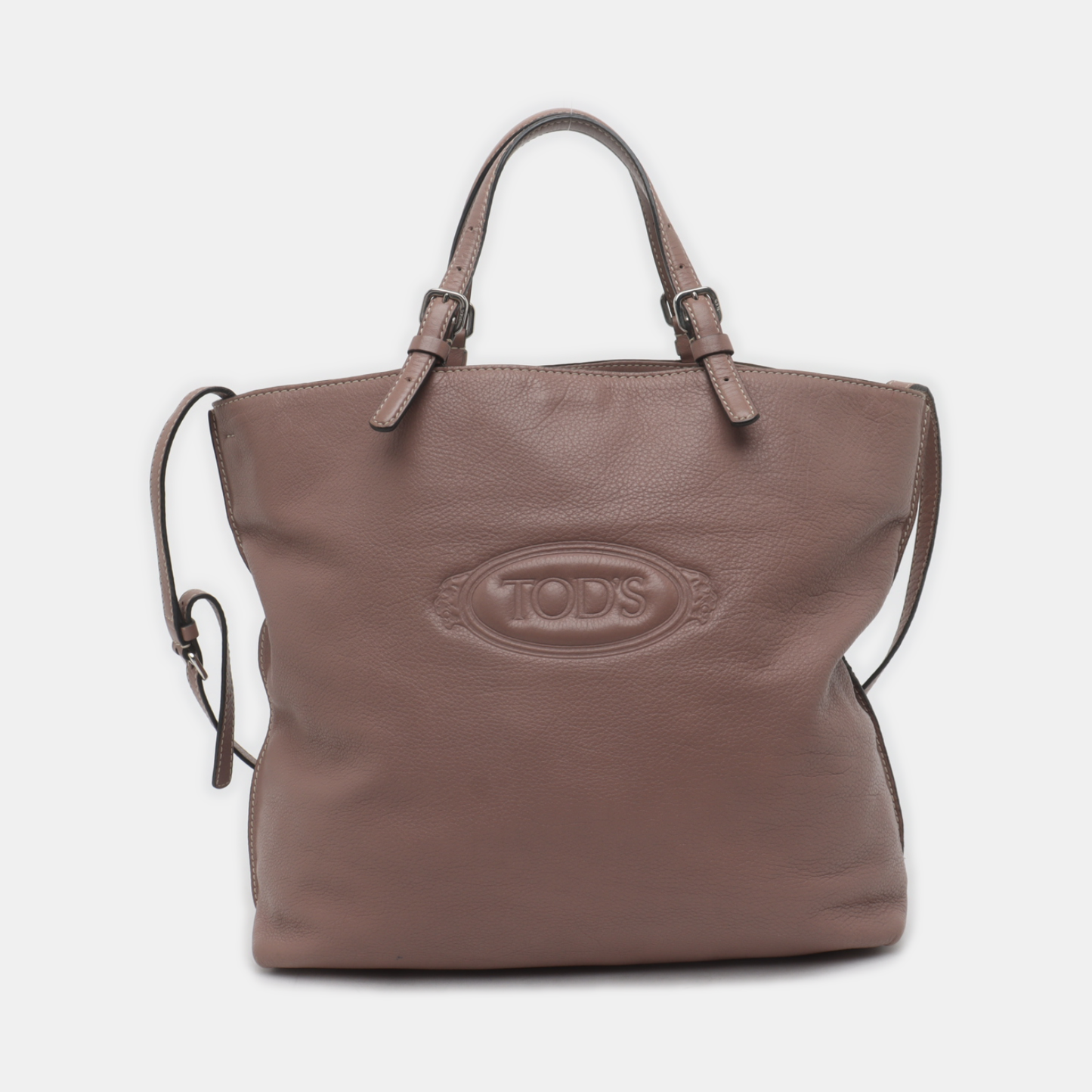 TOD'S Tote bag Dark Gray Cowhide Single Shoulder Bag Handbag Crossbody Bag Silver Hardware-(SKU)-935893458