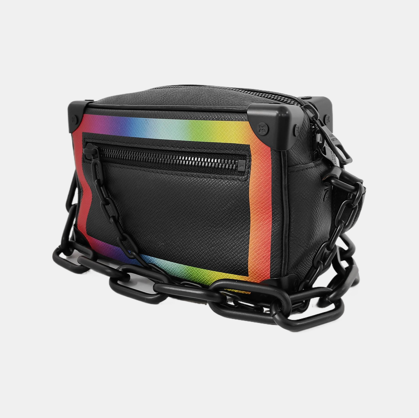 LOUIS VUITTON SOFT TRUNK Mini Black Leather Shoulder Bag Handbag with Detachable Strap-(SKU)-944919253