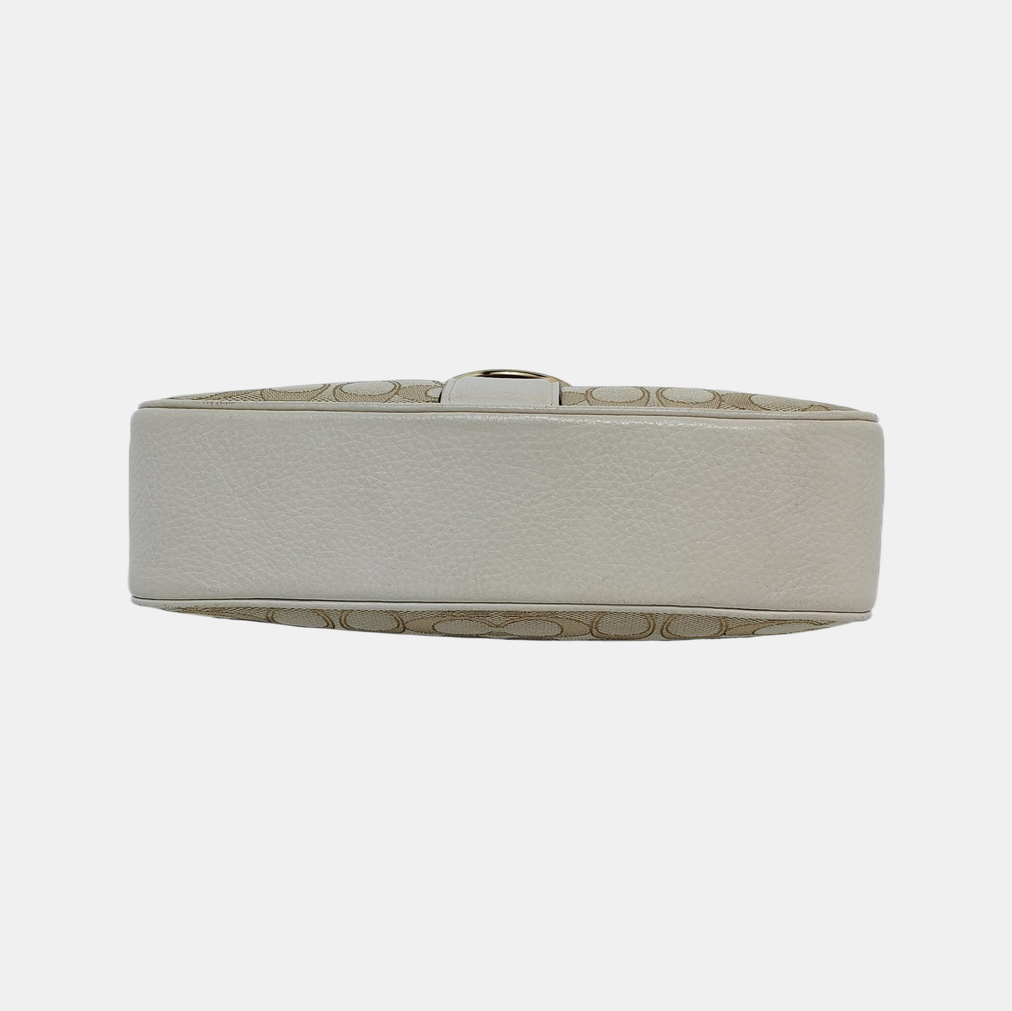 COACH Beige Canvas Monogrammed Crossbody Bag Shoulder Bag Golden hardware Removable shoulder strap-(SKU)-940143188