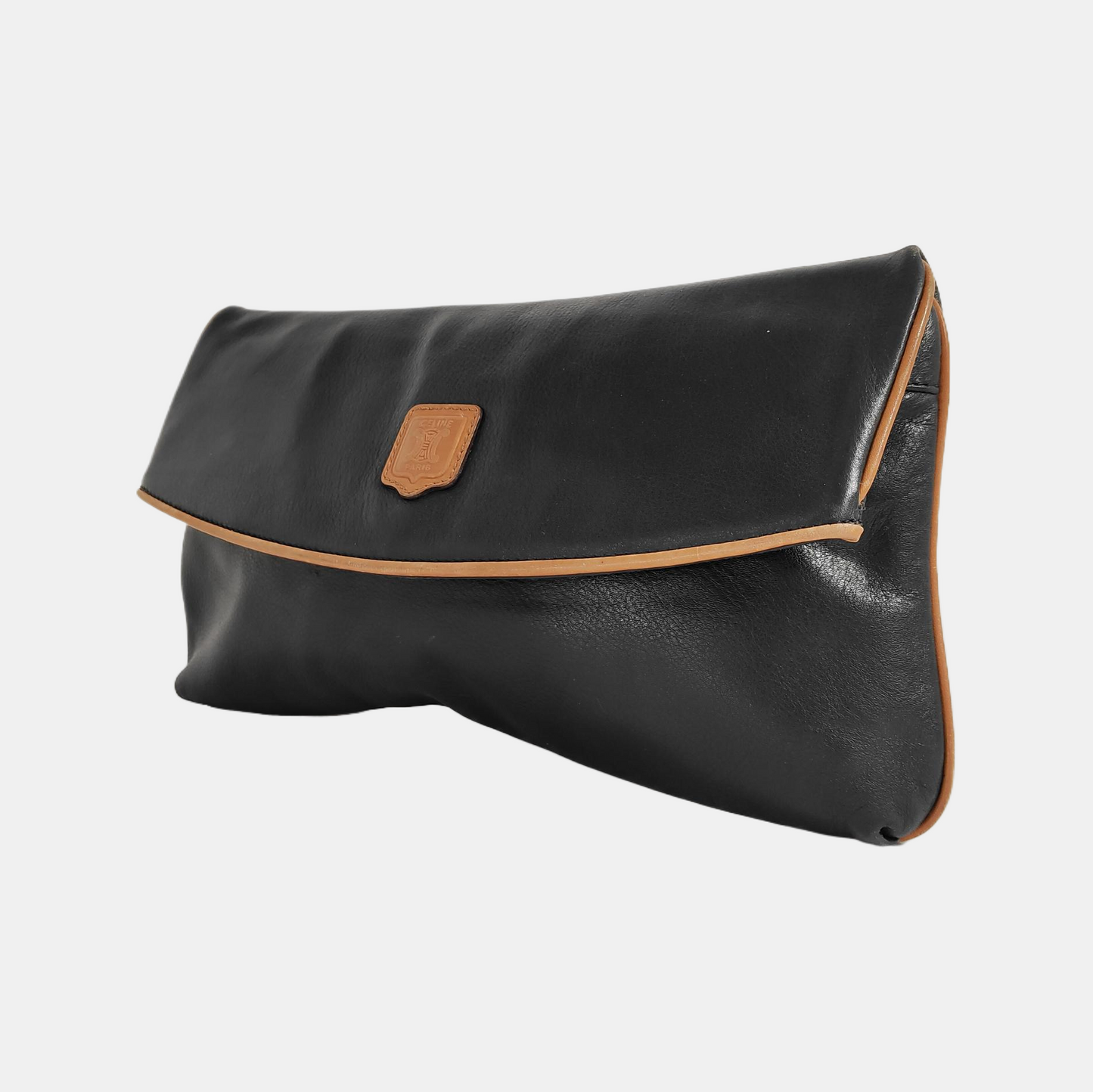 CELINE MACADAM CLUTCHES Black Cowhide Clutch Golden hardware-(SKU)-943509063