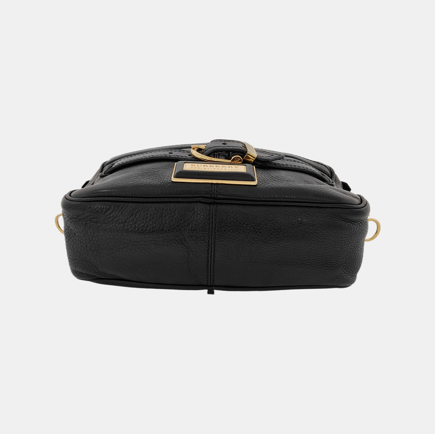 BURBERRY Black Leather Single Shoulder Bag Golden hardware-(SKU)-945938480