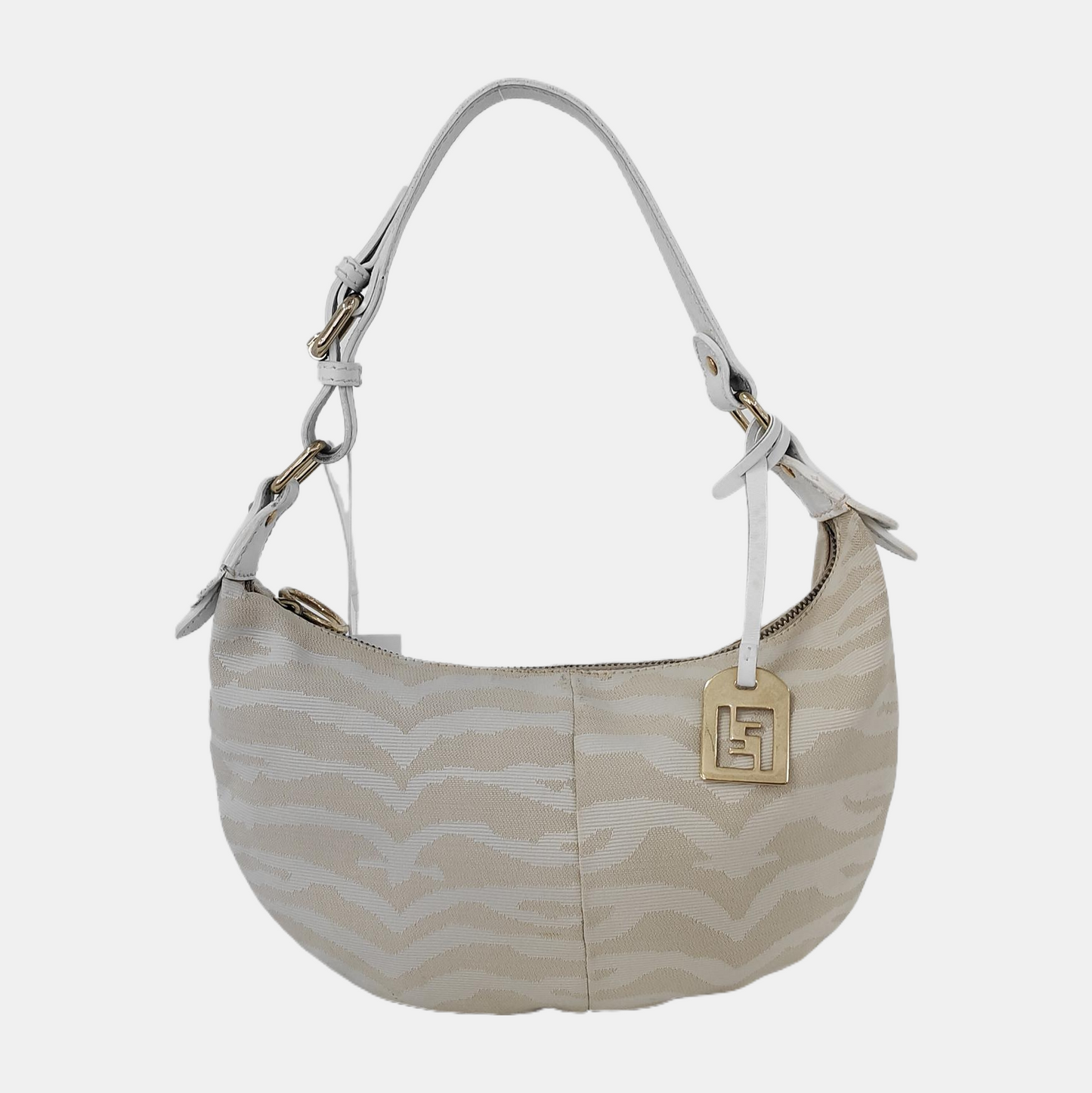 FENDI 卡其色帆布双FHandheld包 Golden hardware-(SKU)-943796749