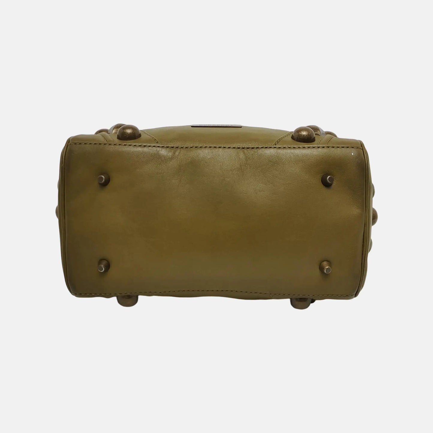 BURBERRY Green Cowhide Studs Handbag Golden hardware-(SKU)-944901889