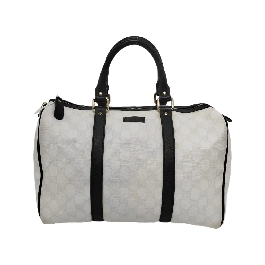 GUCCI Joy White Coated Canvas Monogram Handbag Golden hardware-(SKU)-942429656