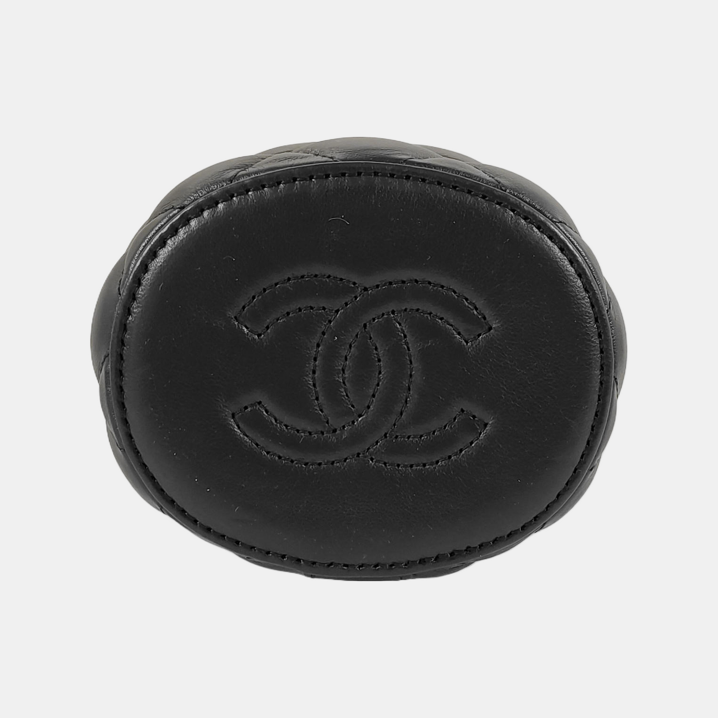 CHANEL CROWN BOX VANITY Small-sized Black Lamb Skin Quilted Monogram Crossbody Bag Shoulder Bag Golden Hardware-(SKU)-945181171