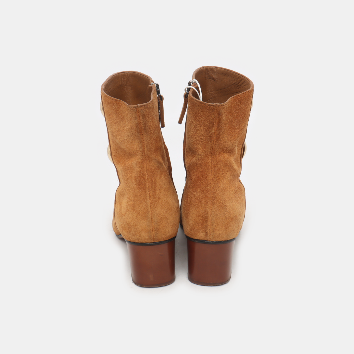 Chloé 36.5code Light Brown Nubuck Women's Mid-Heel Shoes-(SKU)-14487021