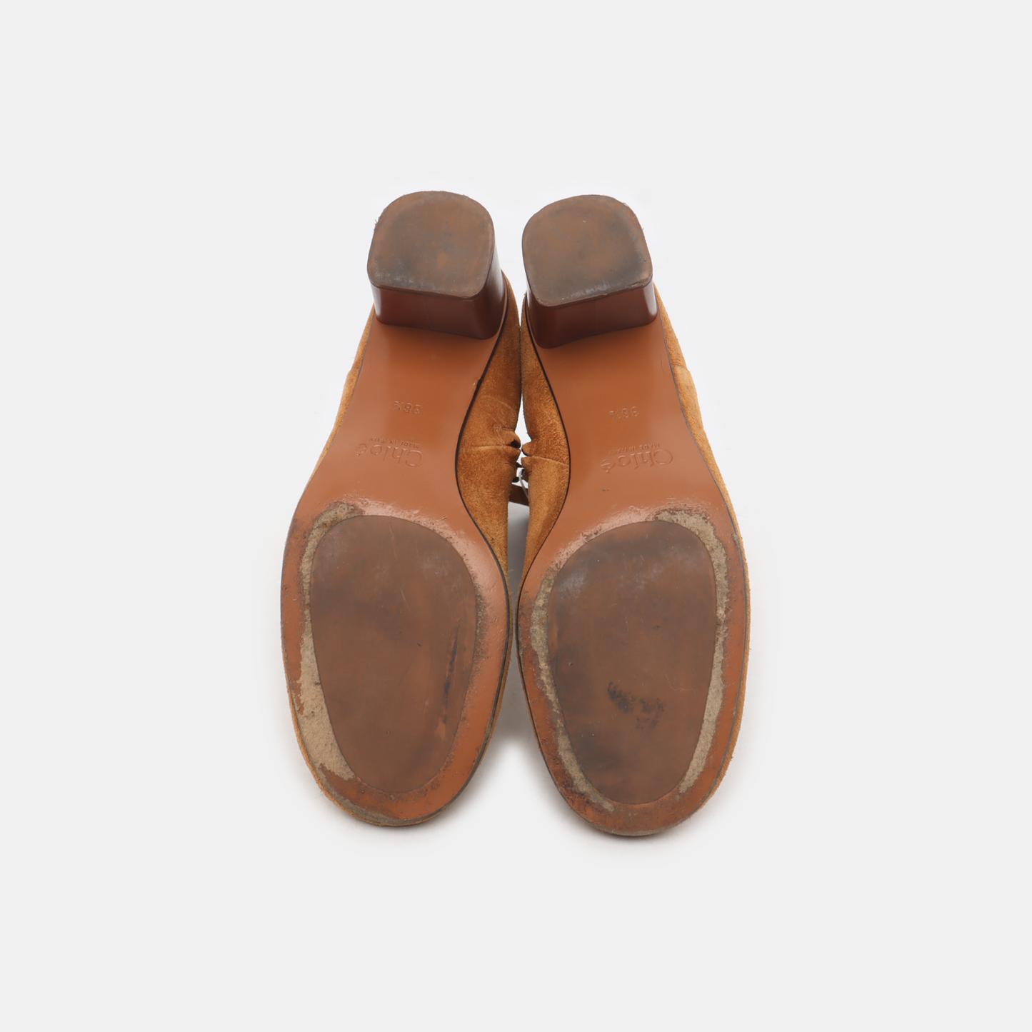 Chloé 36.5code Light Brown Nubuck Women's Mid-Heel Shoes-(SKU)-14487021