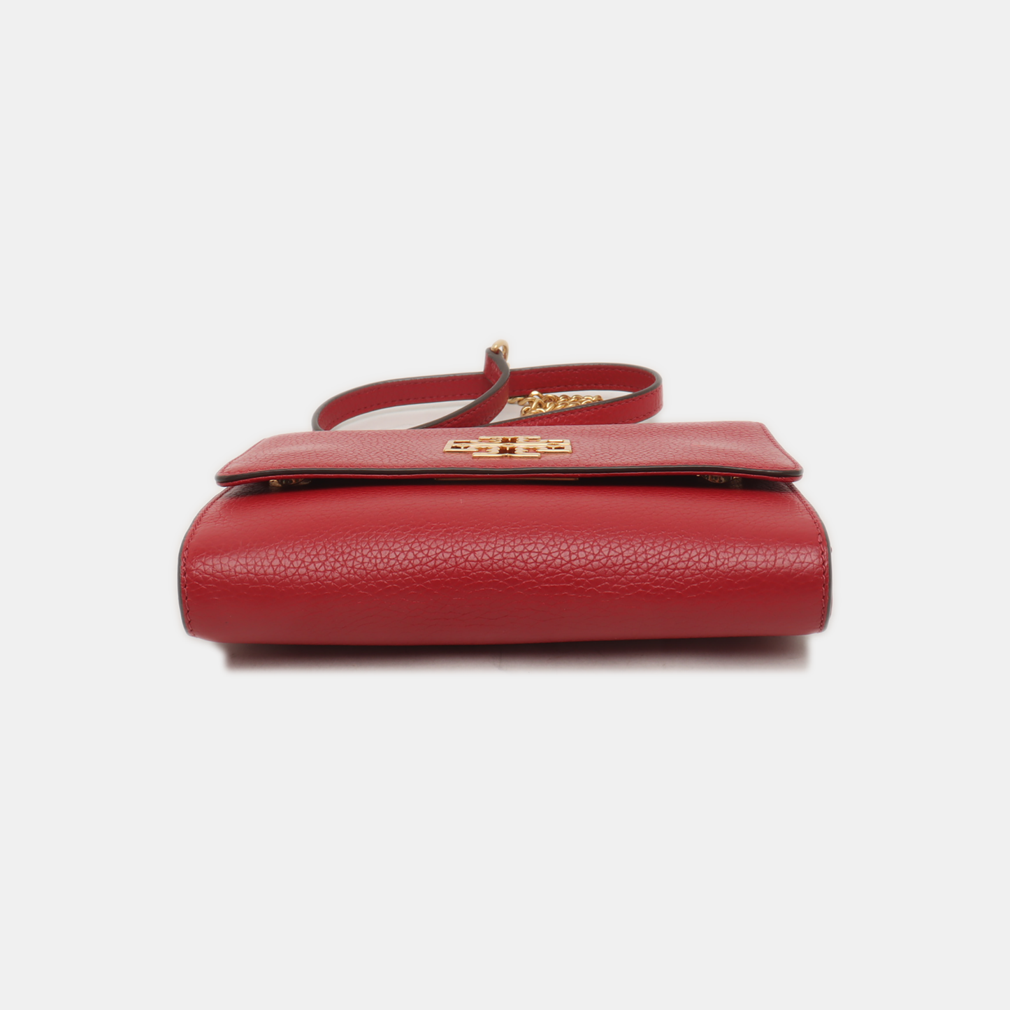 TORY BURCH Britten Red cowhide shoulder bag crossbody bag Golden hardware Removable shoulder strap-(SKU)-938683654