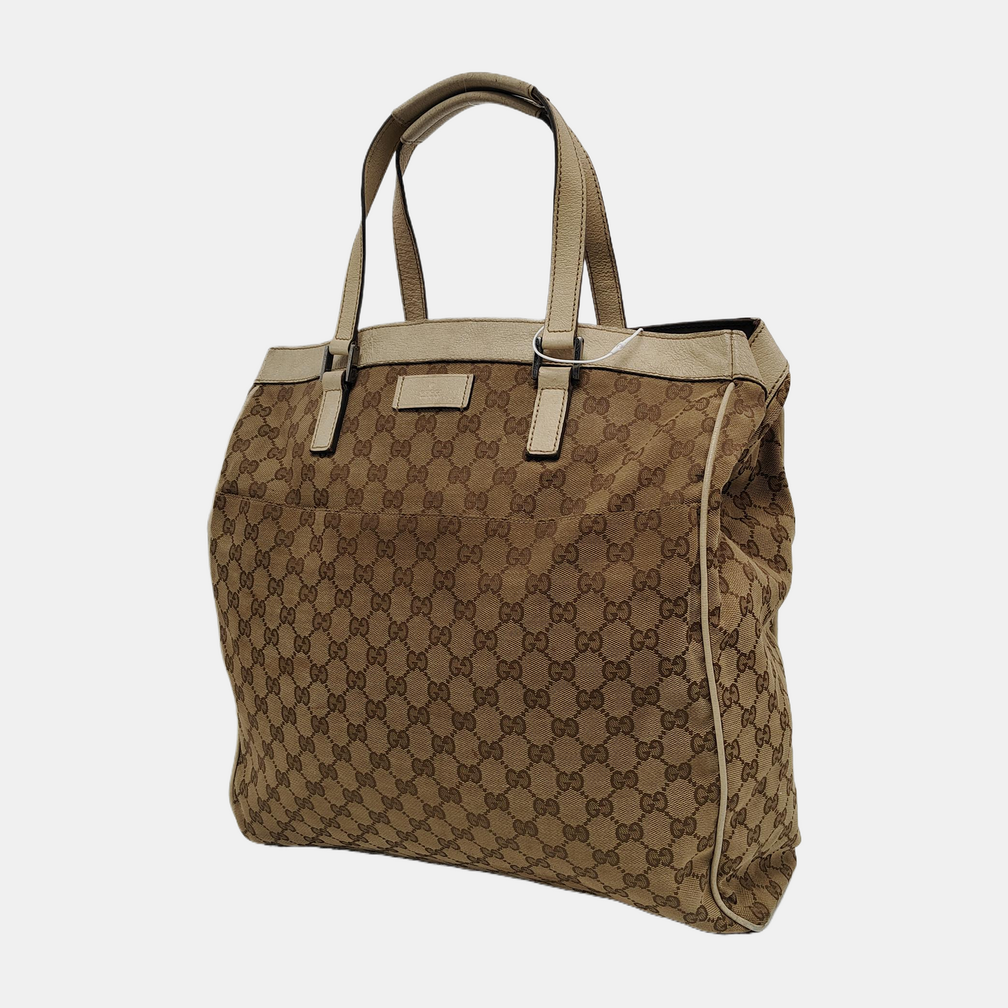 GUCCI Tote bag Brown Canvas Crocodile Patterned Tote Shoulder Crossbody Bag Silver Hardware-(SKU)-941415646