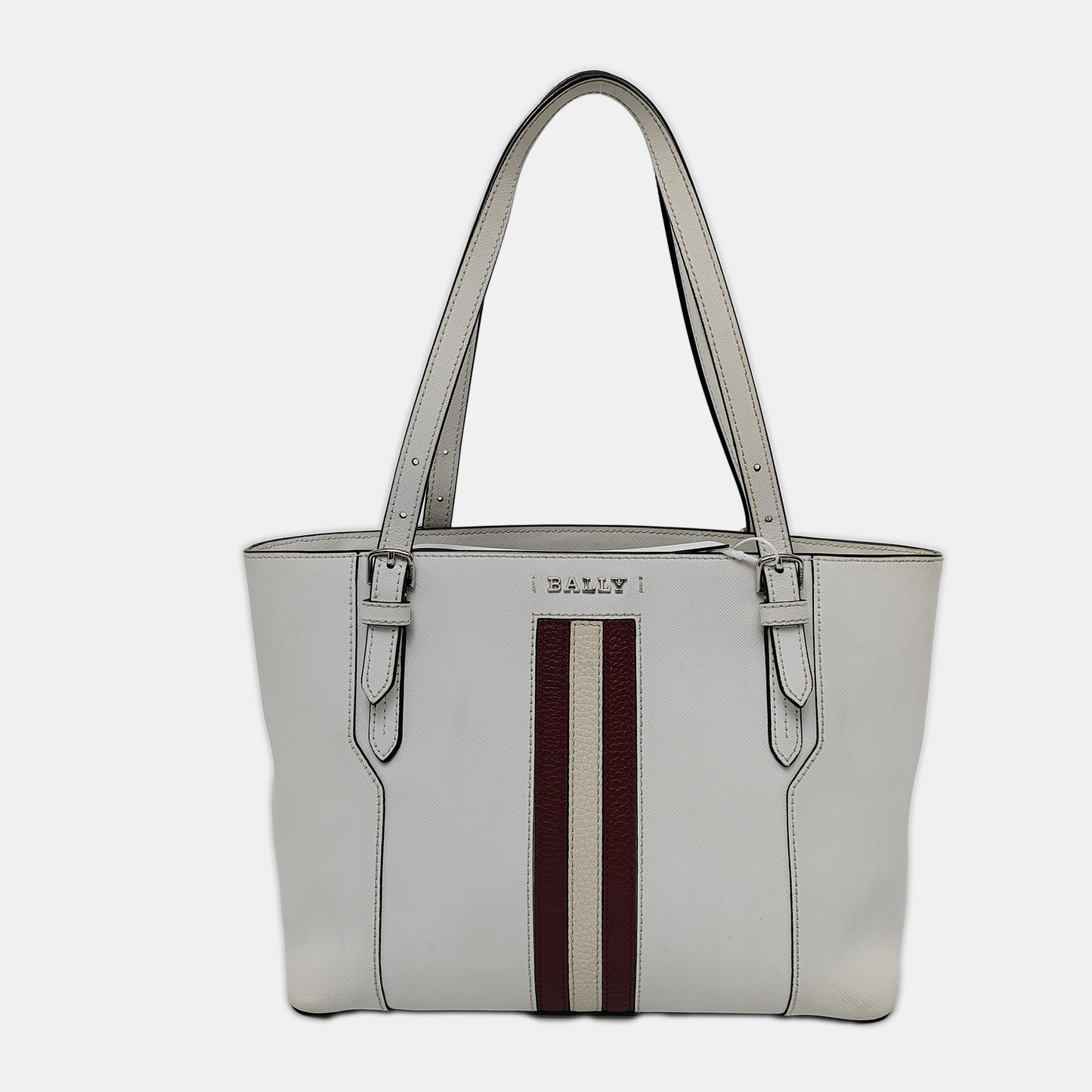 BALLY Tote bag White Cowhide Single Shoulder Bag Tote Silver Hardware shoulder straps-(SKU)-939934719