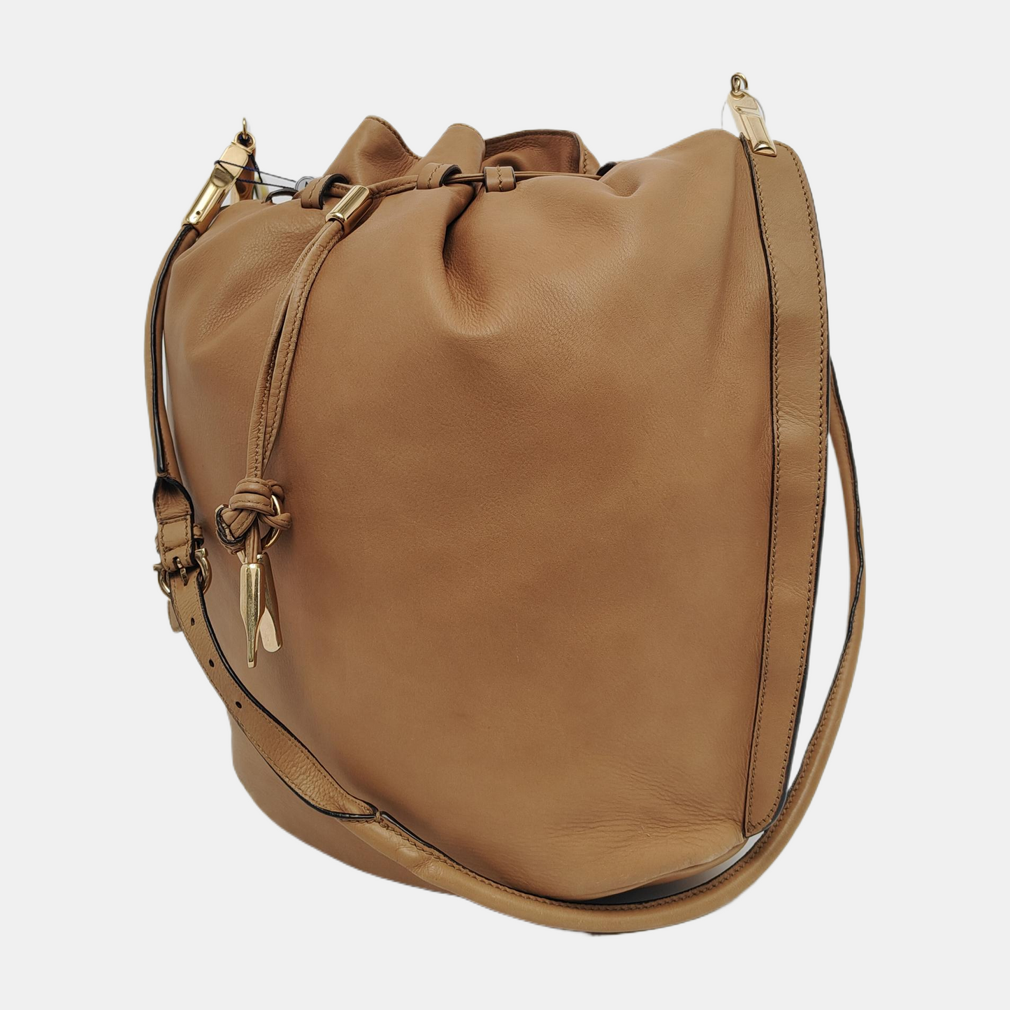 FERRAGAMO Brown Leather Single Shoulder Bag Crossbody Bag Golden hardware-(SKU)-941056767