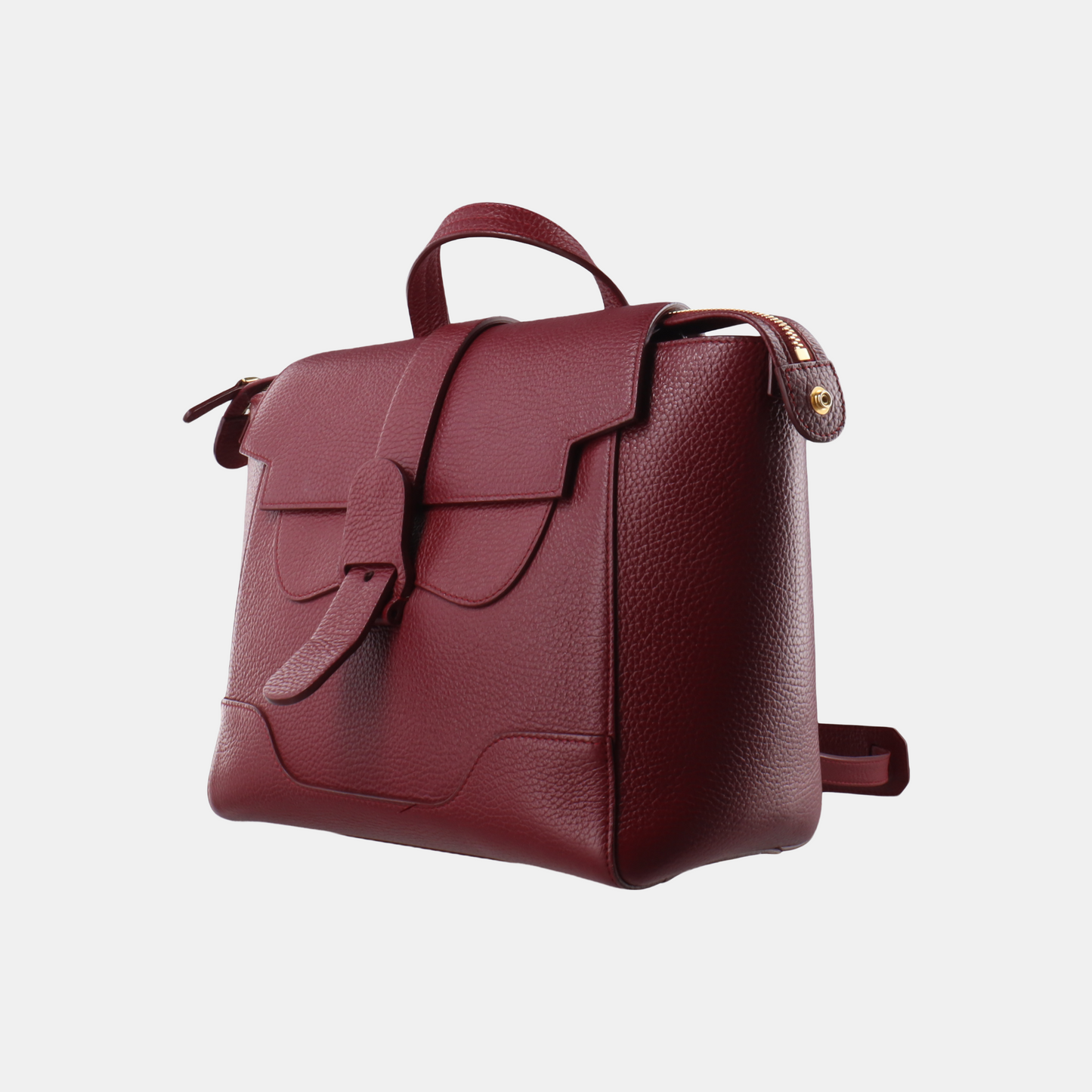 senreve Red Cow Leather Embossed Shoulder Bag Tote Bag Golden hardware Removable shoulder strap-(SKU)-13429698