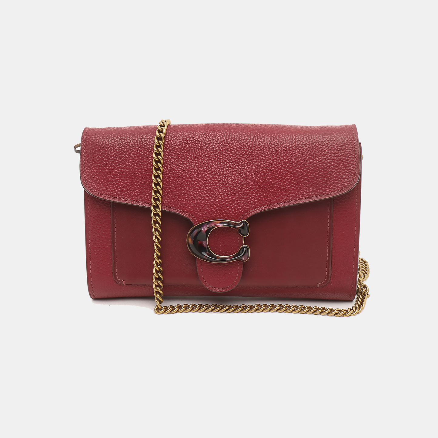 COACH TABBY Red Cowhide Crossbody Single Shoulder Bag Golden hardware Removable shoulder strap-(SKU)-14389562