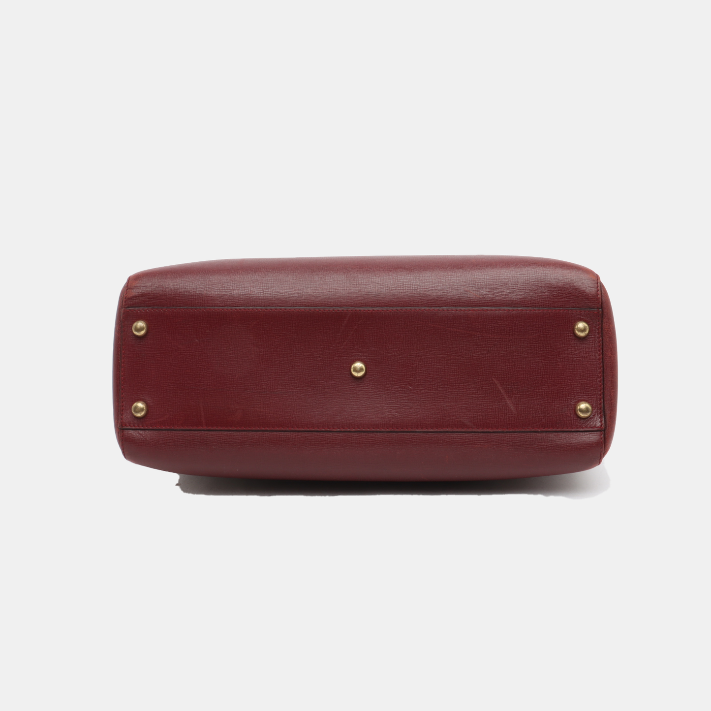 Cartier Tote bag Burgundy Cowhide Studs Shoulder Bag Handbag Golden hardware-(SKU)-12225119