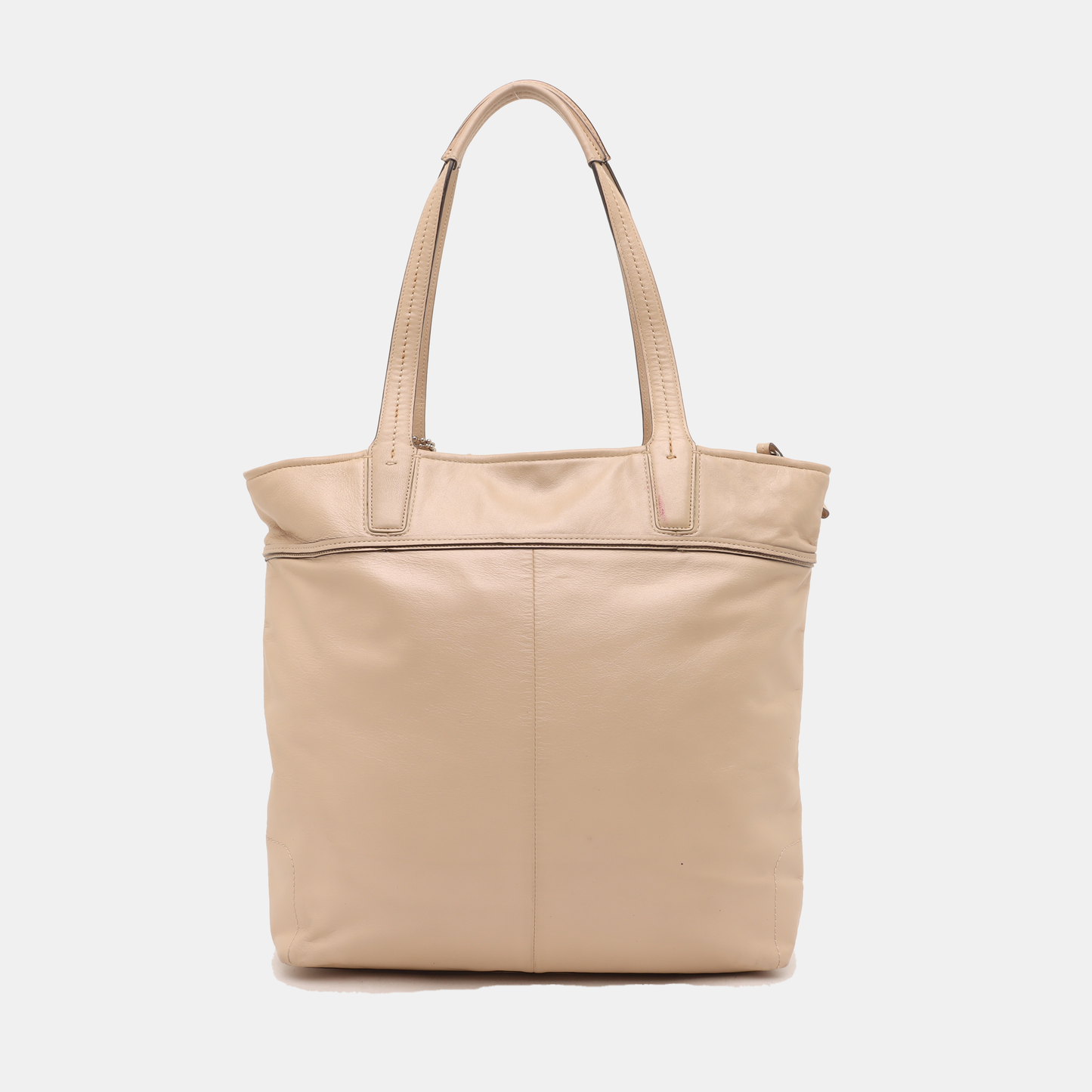 COACH Tote bag Beige Leather Single Shoulder Bag Handbag Silver Hardware-(SKU)-14076093