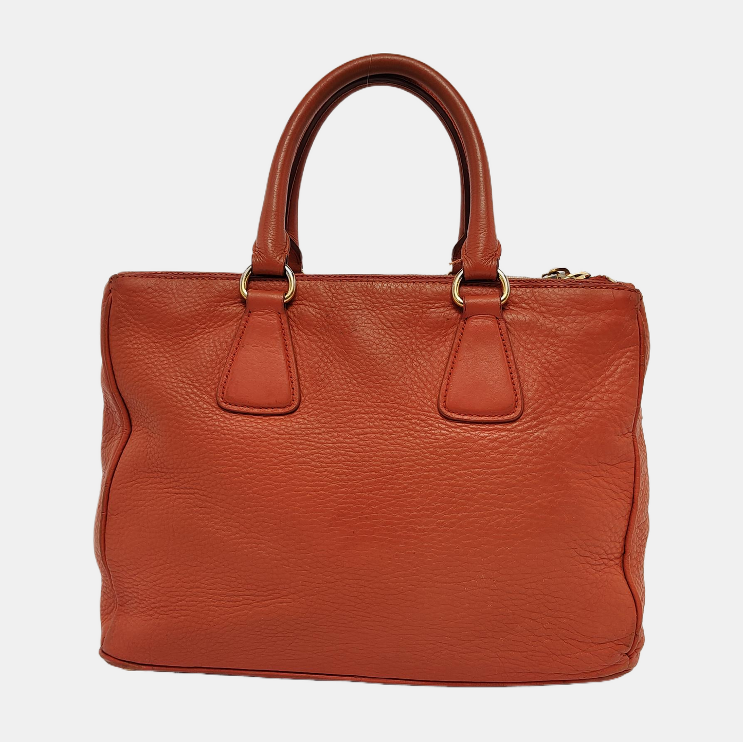 PRADA Tote bag Orange Cowhide Handbag Golden hardware-(SKU)-943907570