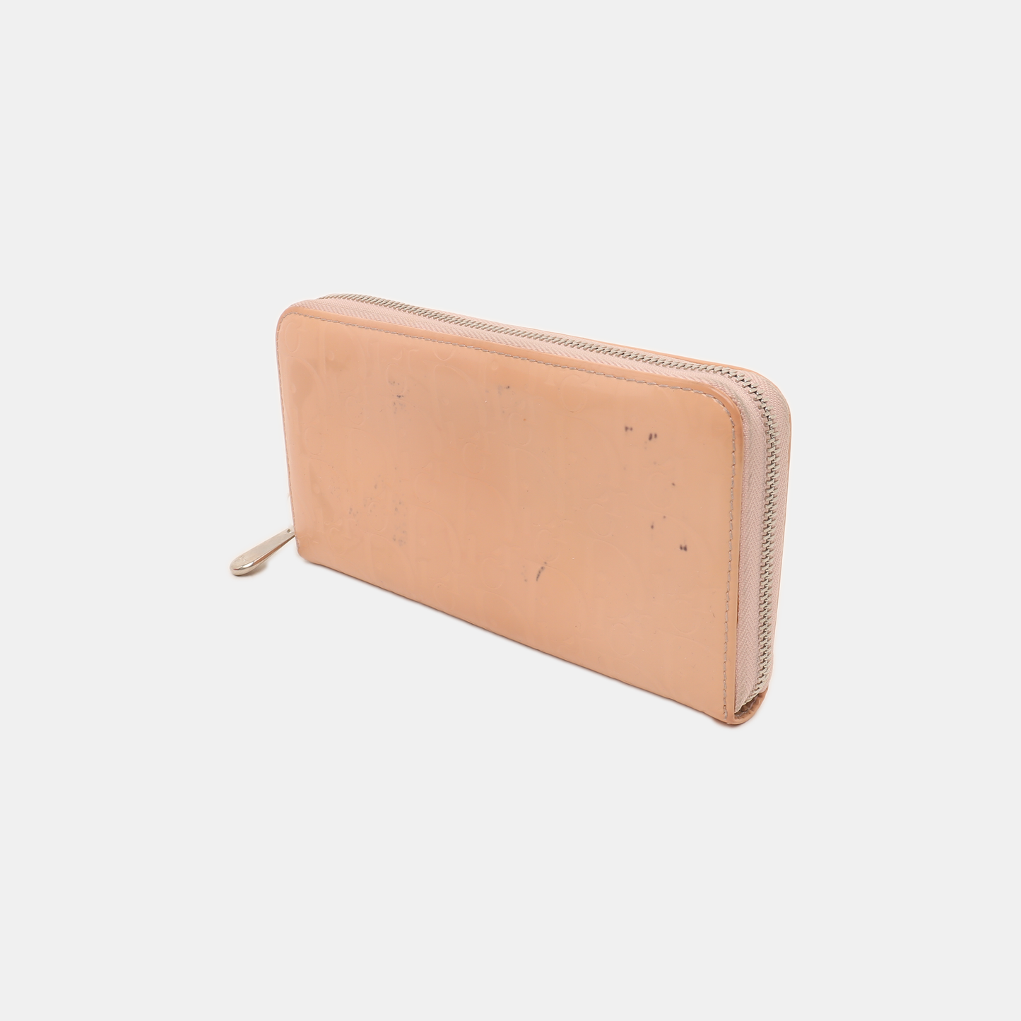 DIOR Pink Patent Leather Vintage Wallet Silver Hardware-(SKU)-939810681