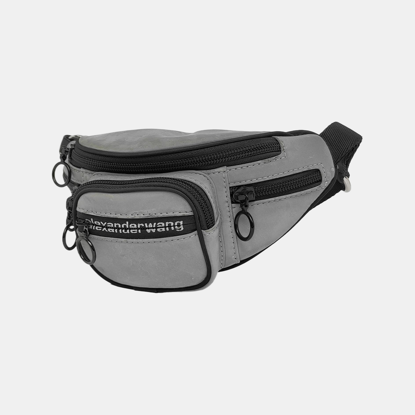 Alexander Wang Attica 浅灰色尼龙腰包腰包/胸包 Black hardware-(SKU)-940440192