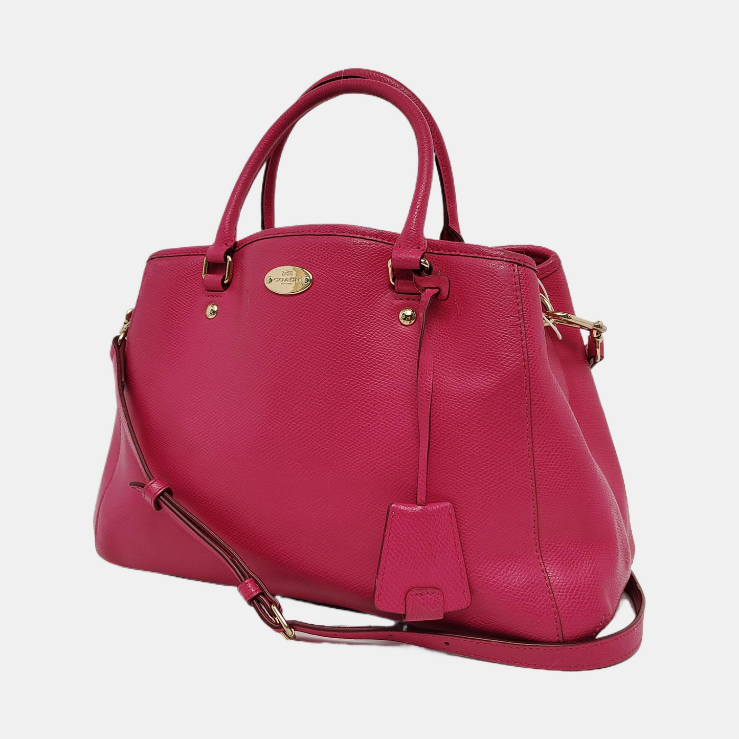 COACH MARGOT Pink Leather Single Shoulder Bag Handbag Crossbody Bag Golden hardware Removable shoulder strap-(SKU)-944147467
