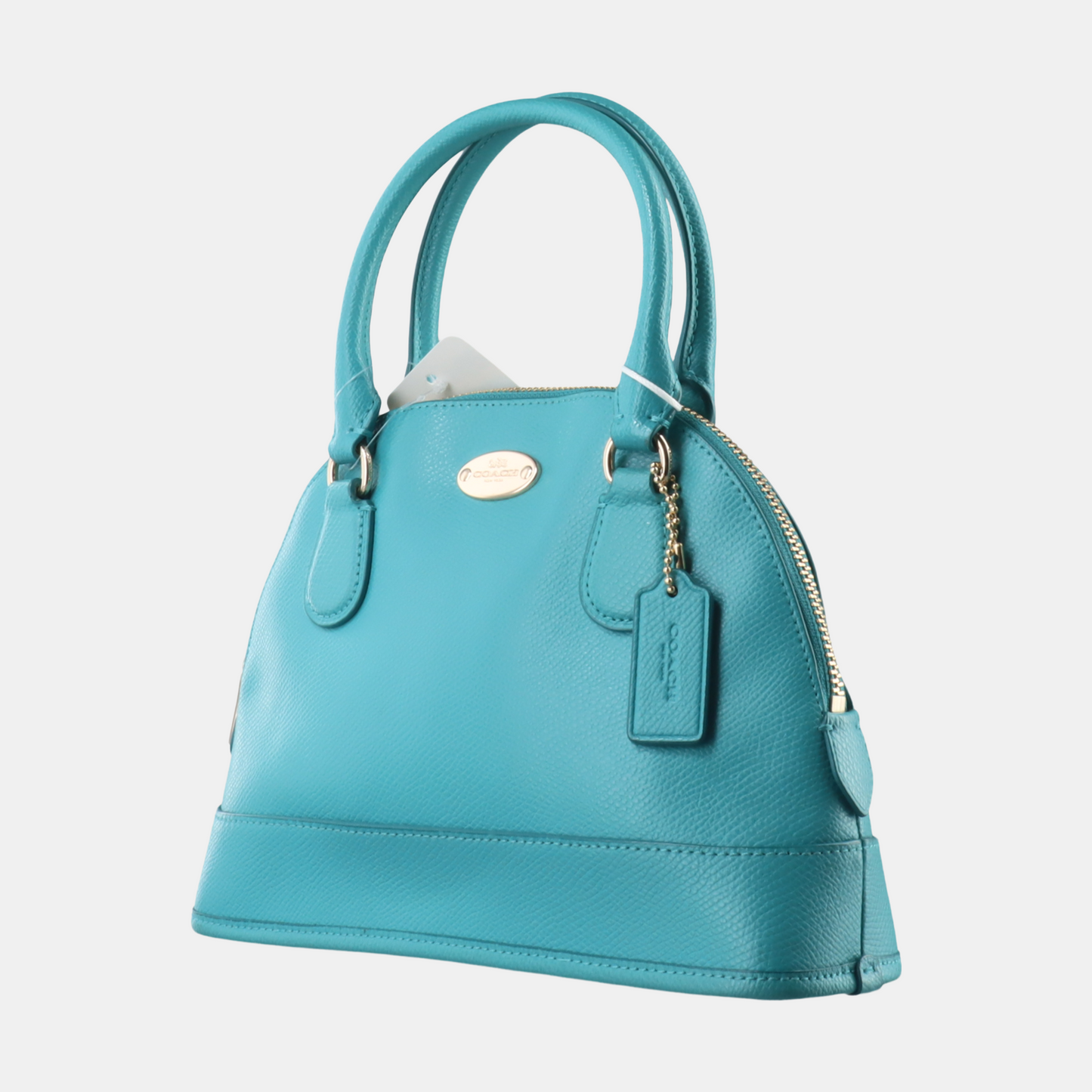 COACH CORA Light Blue Cowhide Crossbody Tote Shoulder Bag Golden hardware Removable shoulder strap-(SKU)-14348899