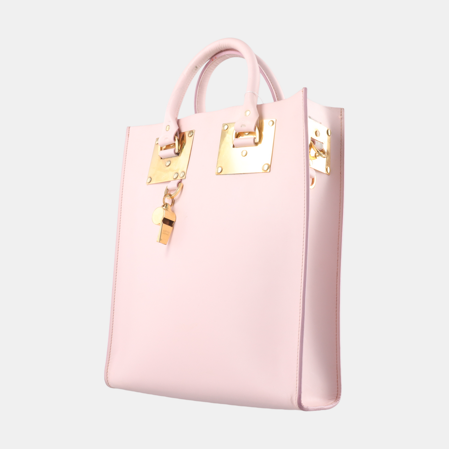 SOPHIE HULME Tote bag Pink Cowhide Single Shoulder Bag Tote Golden hardware Removable shoulder strap-(SKU)-11189171
