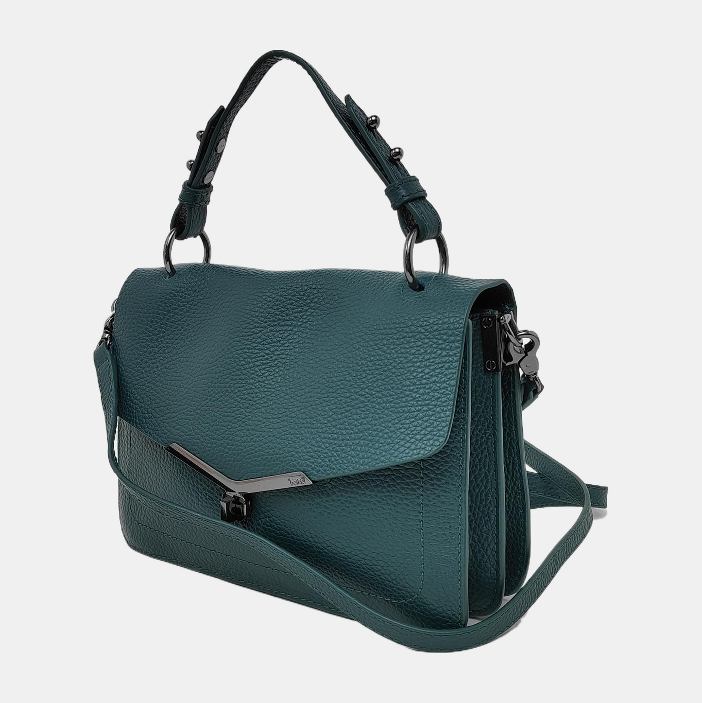 Botkier Dark Green Leather Single Shoulder Bag Handbag Crossbody Silver Hardware shoulder straps-(SKU)-942034338