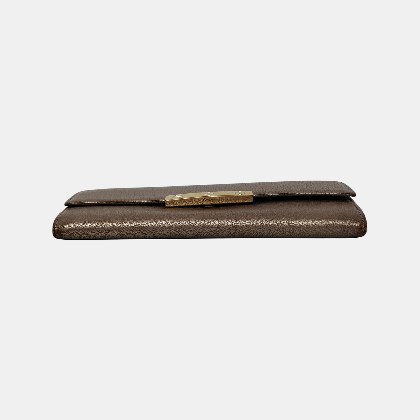 Cartier Champagne Leather Wallet Golden hardware-(SKU)-942555569