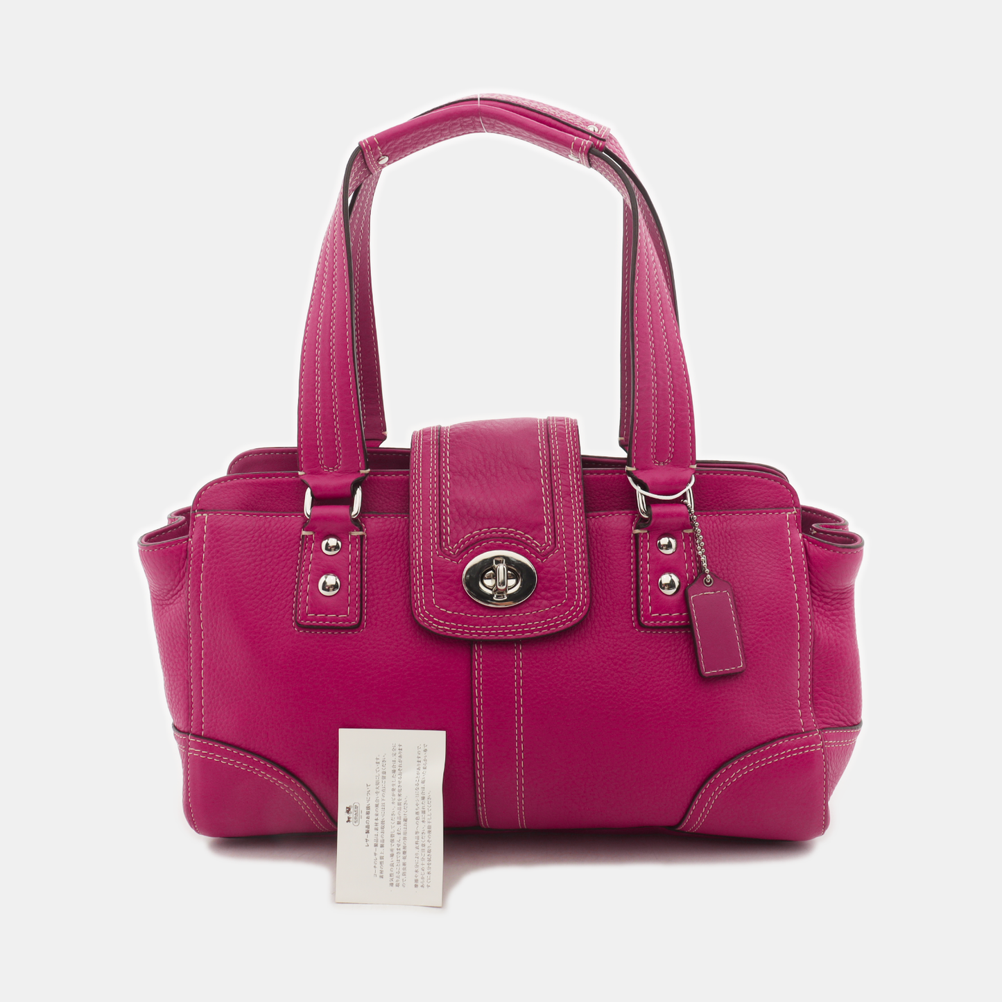 COACH Tote bag Hot Pink Leather Shoulder and Handbag Silver Hardware-(SKU)-933278329