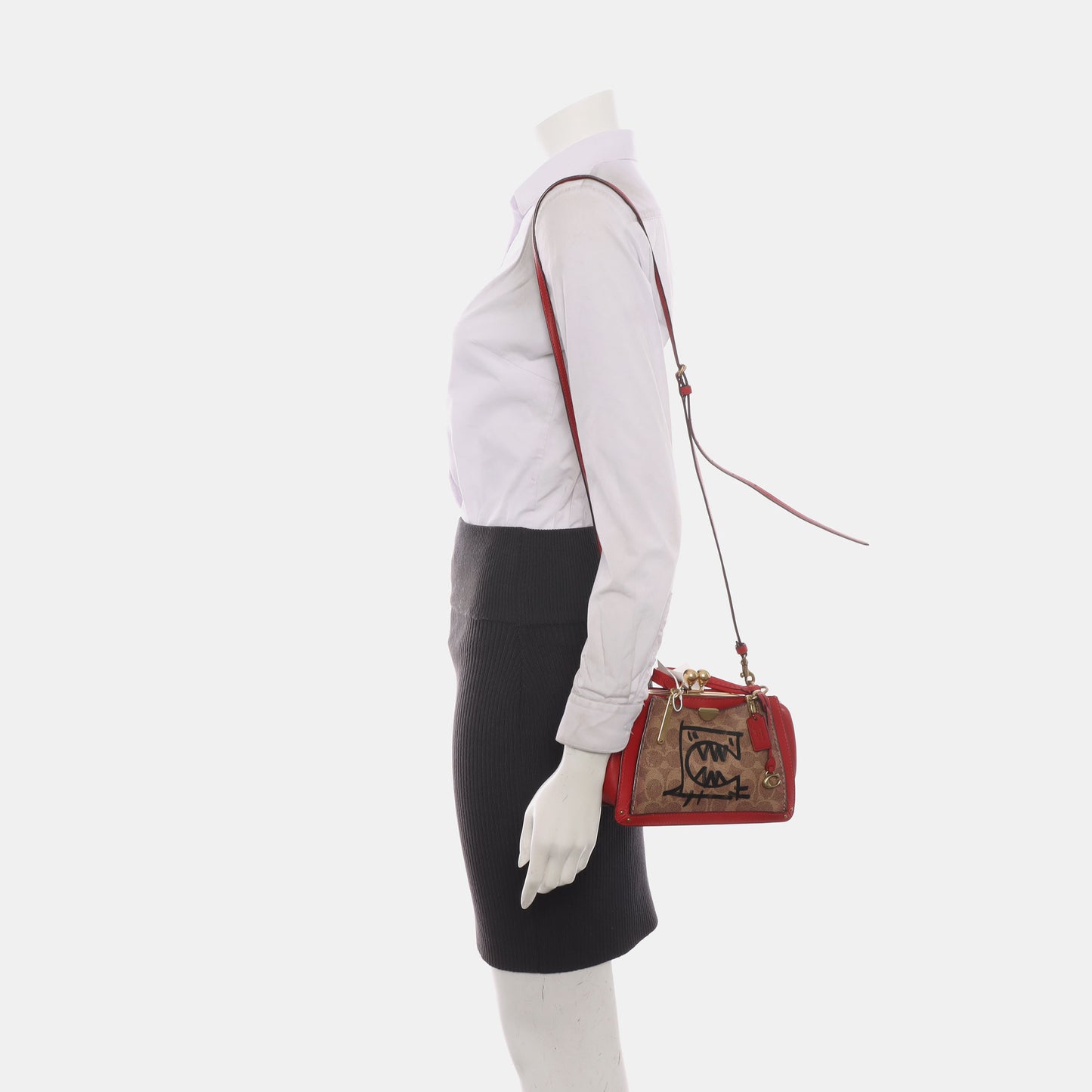 COACH DREAMER 21 Color Block Coated Canvas Crossbody Bag Tote Bag Single Shoulder Bag Golden hardware Removable shoulder strap-(SKU)-935605696