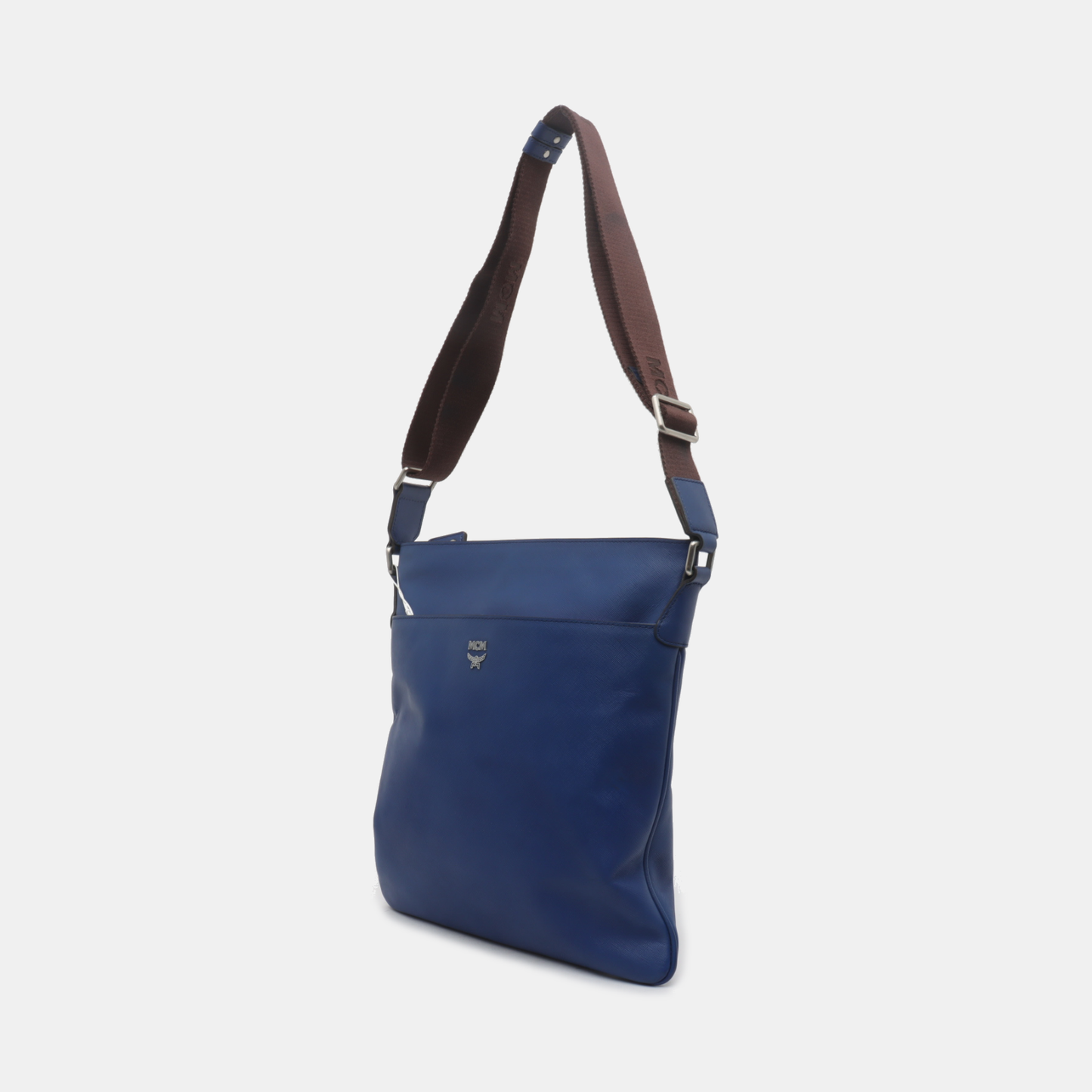 MCM Tote bag Blue Leather Shoulder Bag Silver Hardware-(SKU)-935896261