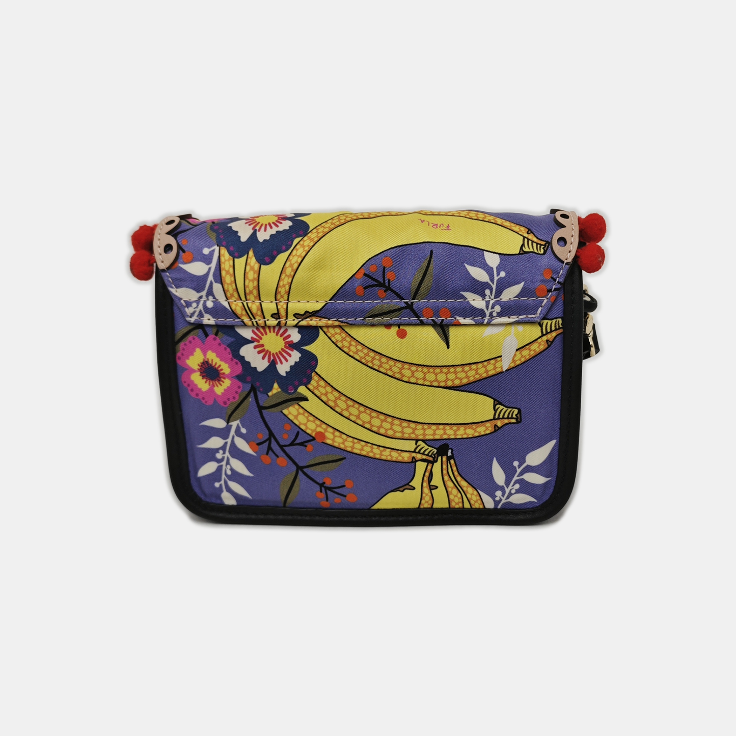 FURLA Metropolis Purple Nylon Printed Crossbody Bag Handbag Single Shoulder Bag Golden hardware Removable shoulder strap-(SKU)-938628435